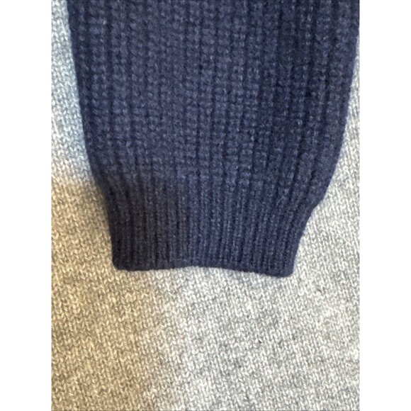 Ann Mashburn Size S Cashmere Sweater Womens  Blue Gray Cream Crew Neck Pullover - Picture 7 of 10